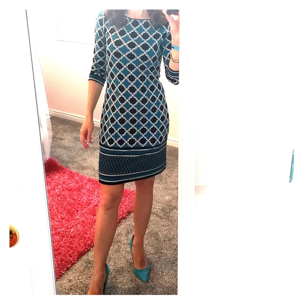 White House Black Market Geometric Print Dress
